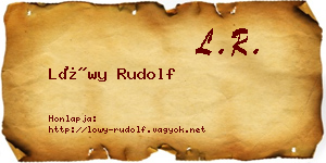 Lőwy Rudolf névjegykártya